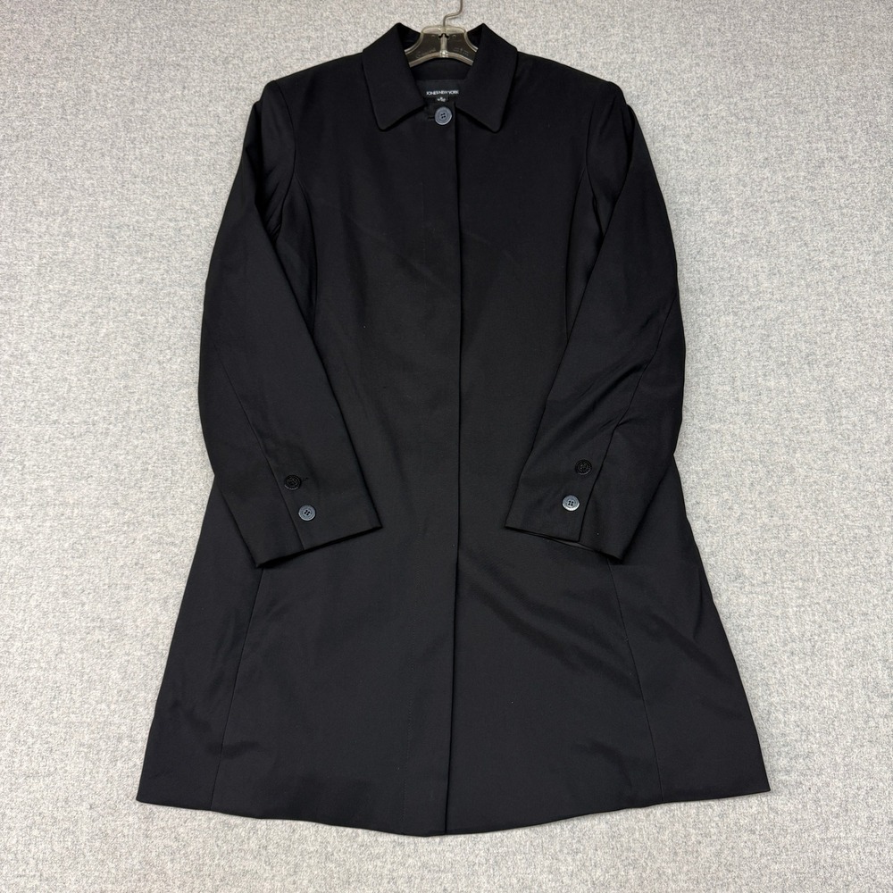 Jones New York | Trench Coat | Size Medium | Black | Hidden Button Zip Pockets